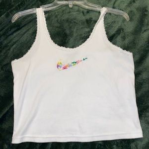 White tank With handmade Nike sign